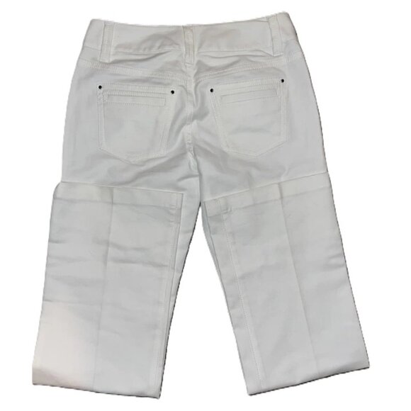NWOT Ann Taylor Straight Cut Flare Leg Mid Rise White 'Lindsay' Pant - Size 6 - Picture 4 of 6